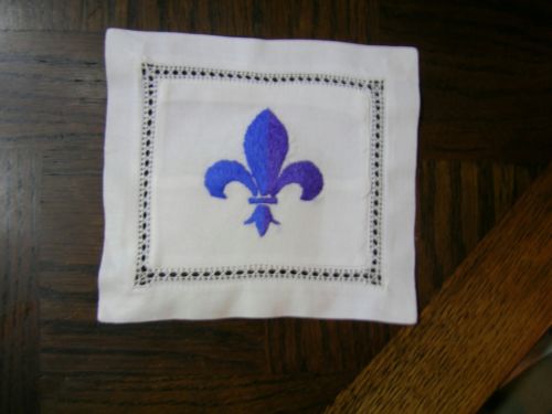 NEW dried French lavender sachet small pillow embroidered white cotton FRANCE