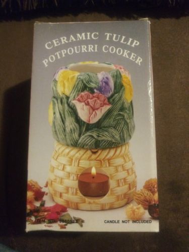 Vintage Ceramic Tulip Potpourri Cooker Aroma Fragrance Candle not Included NIB
