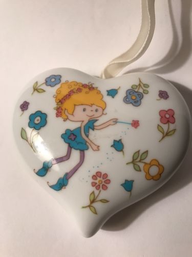 Ceramic Heart shaped Potpourri ornament. Fairy girl.