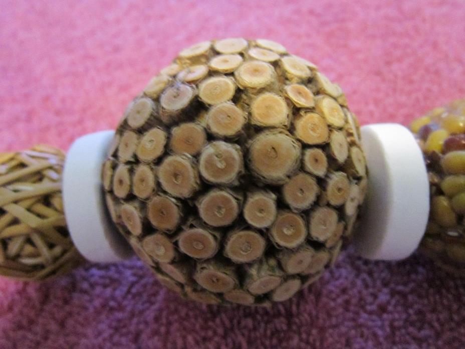 REPOSE~Potpourri Hanging Decor~Seeds~Raffia~Pods~VTG Unknown~Needs Scent Added