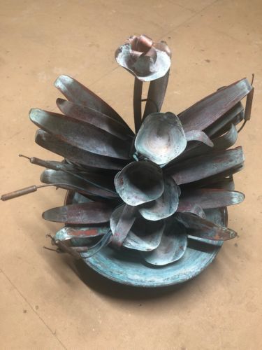 Copper Rain Tree Water Fountain With Patina