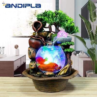 Water Fountain 110V-220V  Resin  Flowing Water Fountain Glass Fish Tank Desktop