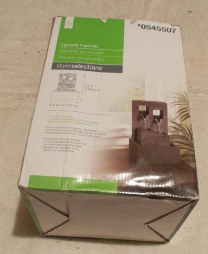 Style Selections Indoor Cascade Fountain  New in Box  Item # 0545507
