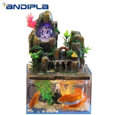 Water Fountain Fish Tank Office Tabletop Ornaments Micro Landscape Adornment Hom
