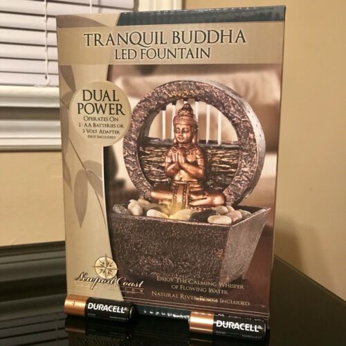 TRANQUIL BUDDHA LED WATER FOUNTAIN NEWPORT COAST COLLECTION TABLETOP 7.2” HIGH