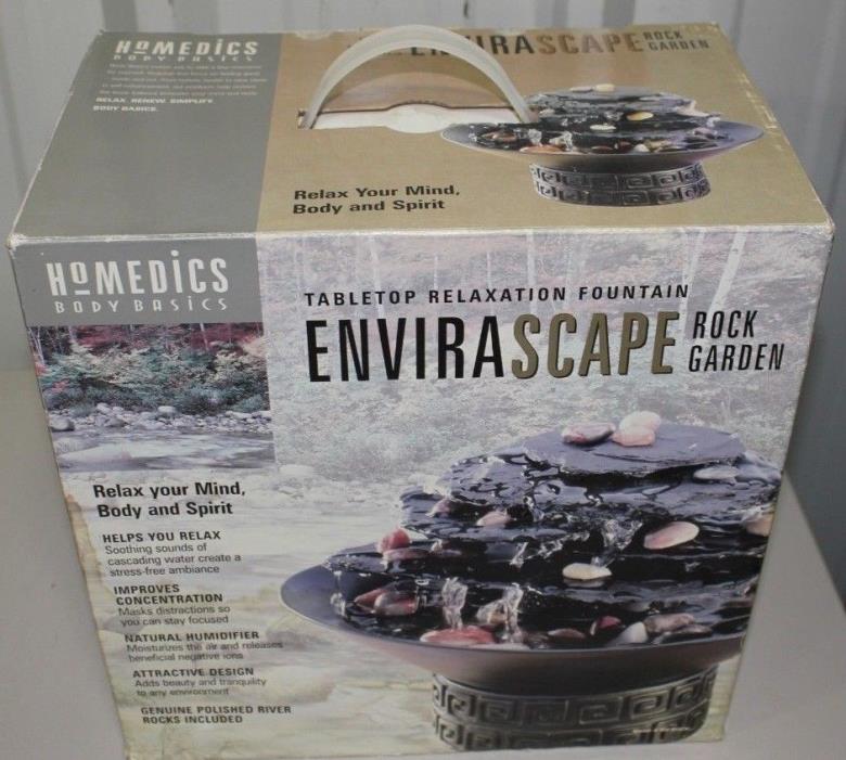 NEW HoMedics Envirascape WF-Rock Garden Tabletop Relaxation Fountain River Rocks