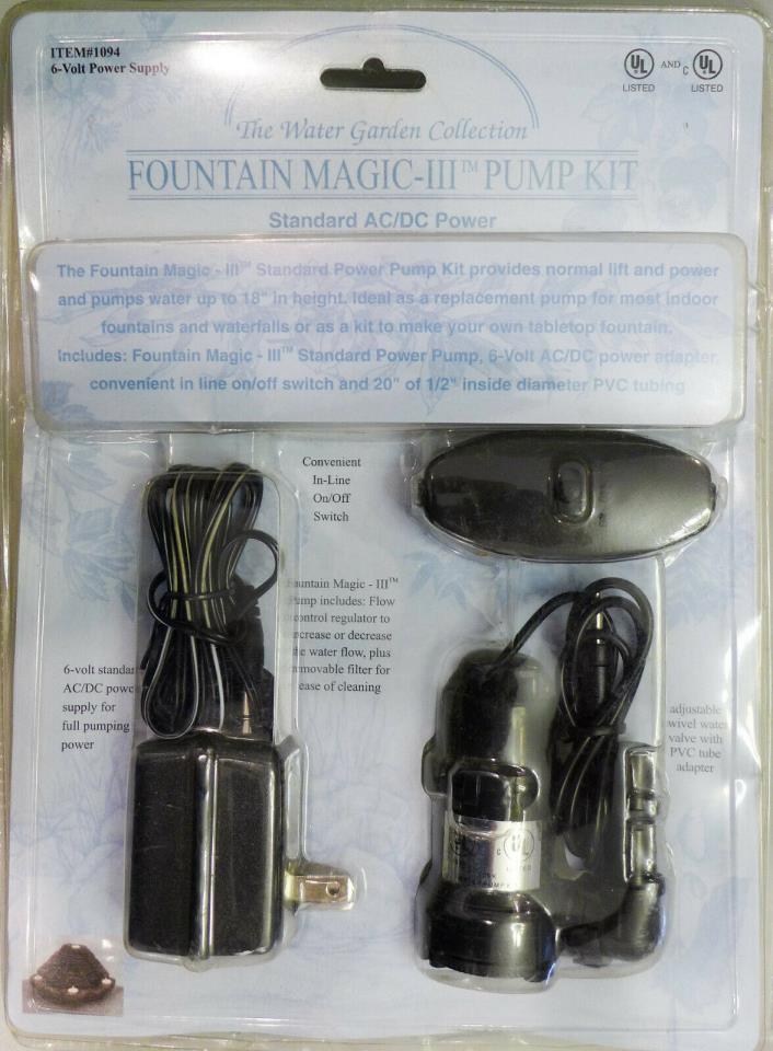 Fountain Magic III AC powered pump kit,indoor fountains & waterfalls ships free