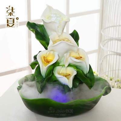 water fountain lillies
