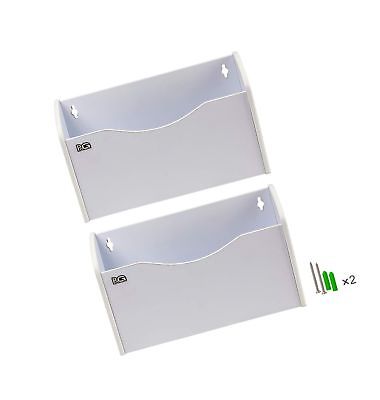 PAG 2 Pockets Hanging Wall File Holder Wall Mount Mail Organizer, White