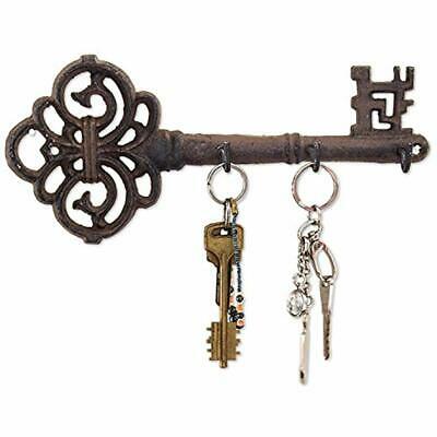 Decorative Wall Mounted Key Holder, Vintage Key With 3 Hooks, Rustic Cast Iron