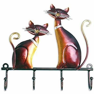 Wall Mounted Key Holder Iron Cat Wall Hanger Hook Decor For Coats Bags Clothes