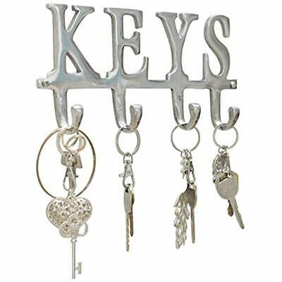 Key Holder, Wall Mounted Key Holder, 4 Hooks, Decorative Cast Aluminum Key Rack