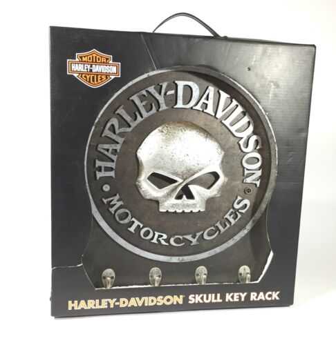 Harley-Davidson Motorcycles Sculpted 3D Skull Key Rack 4 Hooks 12.5x13.5x1.5