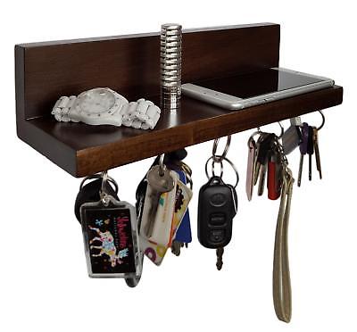 Brooklyn Basix Premium Magnetic Wood Key Ring Holder and Shelf for Mail, Letter,
