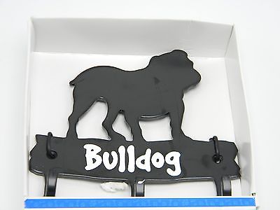 Bulldog Wall Hook Key Hanger Leash Dog Pet Metal Mount Hat Coat Home Decor