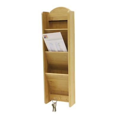Home Basics Letter Rack 3-Tier with Key Hooks