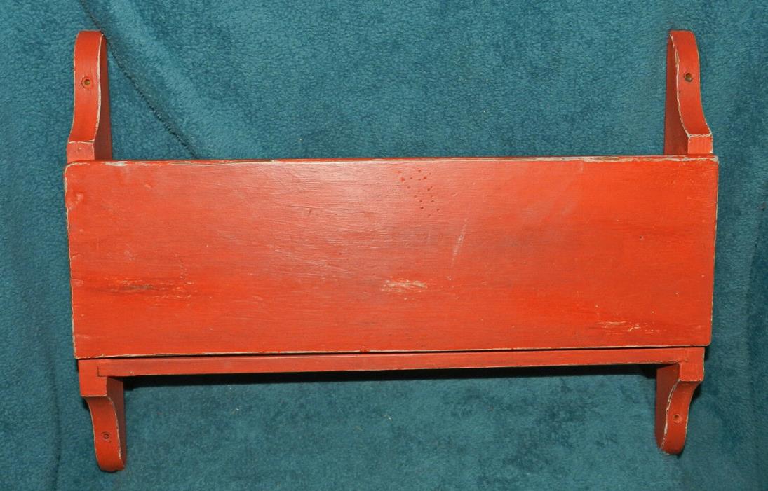 NICE PAINTED RED WOOD WALL LETTER/MAIL HOLDER/MAGAZINE RACK!
