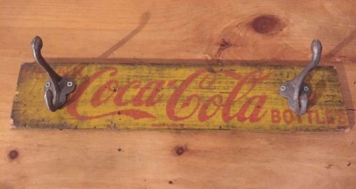 Vintage Wooden Drink Coca-Cola in Bottles Coat Hat Hanger. Good Condition.