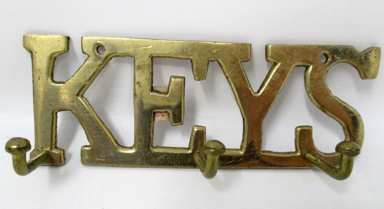 Hanging Key Holder Vintage Brass KEYS