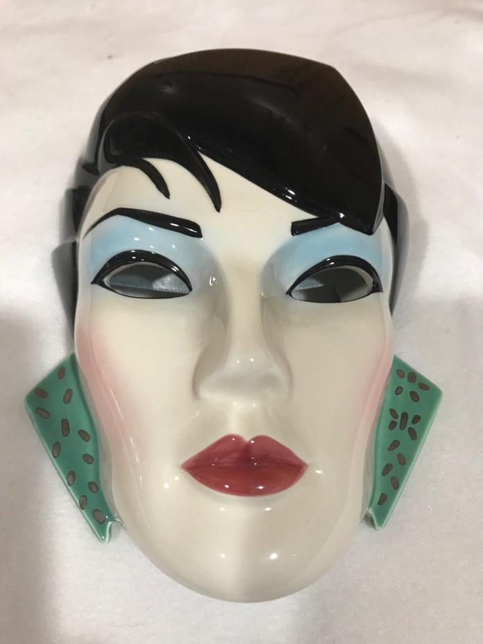 Vendor Pelzman Designs 1986 Mask Wall Sculpture  Hand Painted Beautiful