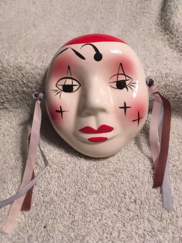 Vintage Face Clay Art Ceramic Wall Mask 