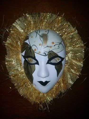 Mardi Gras Ceramic Mask  Wall Hanging. Small. See photos for measurements.