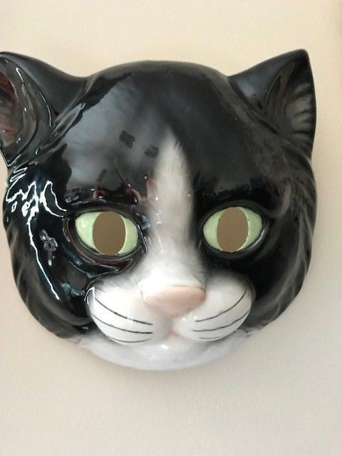 Vandor Cat Wall Mask Hand Painted Porcelain Japan 1983
