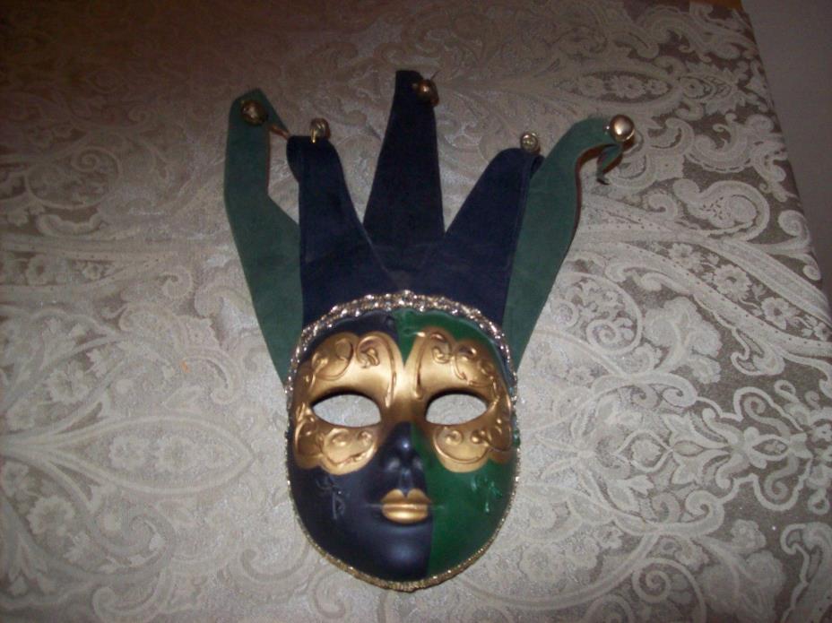 Vintage Jester Ceramic Mask Great Colors Hand Painted RARE
