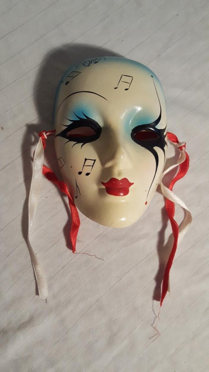 Signed Hand Painted New Orleans Drama Mask Clay 6