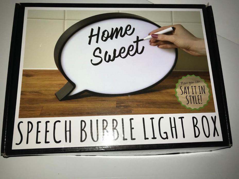 New Speech Bubble Night Light Box Card Stencil Marker Pen Home Decor Letters USA