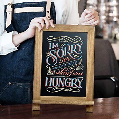 Rustic Wooden Framed Standing Chalkboard Sign with NonPorous Magnetic Chalk
