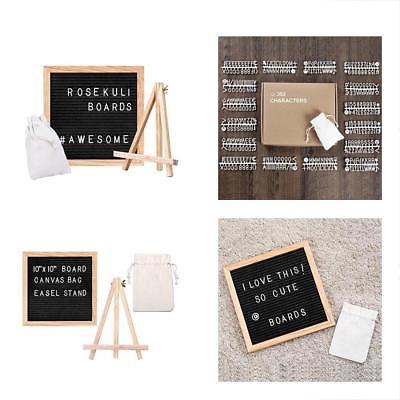 Changeable Felt Letter Boards - 10x10 Inch Wooden Message Includes Sign Numbers