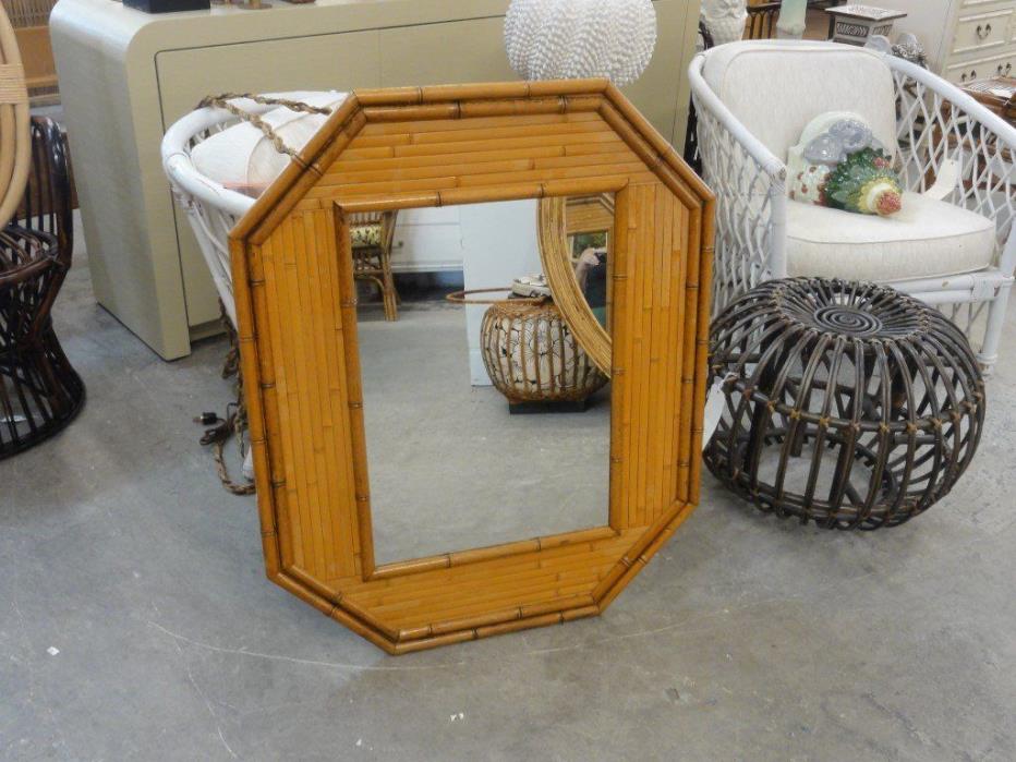 Faux Bamboo & Bamboo Octagon Mirror Palm Beach Regency