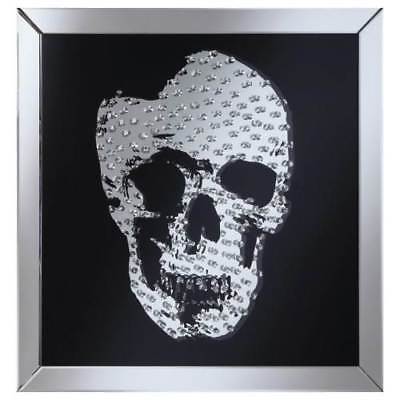 Wall Mirror with Jeweled Skull in Black [ID 3756351]