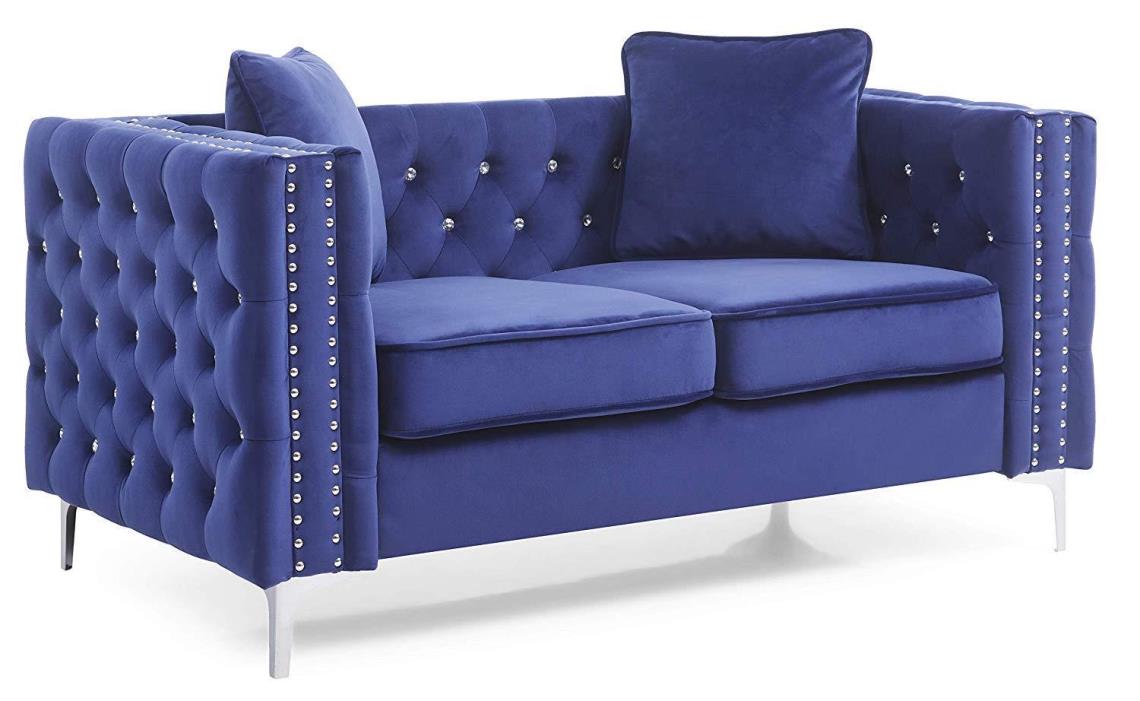 Glory Furniture Paige G829A-L Loveseat, Blue. Living Room Furniture, 30