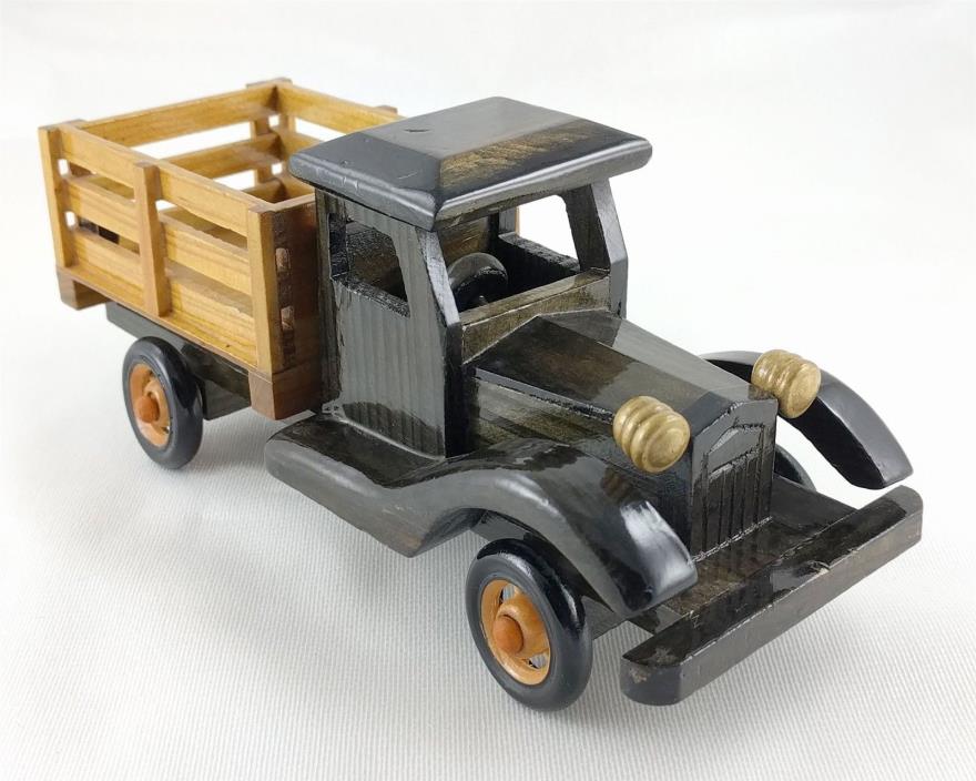 Wooden Stake Body Truck Antique Style Hand Crafted Tabletop Decor
