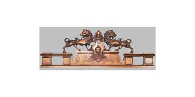 English Lions Overdoor in Bronze Finish [ID 81728]