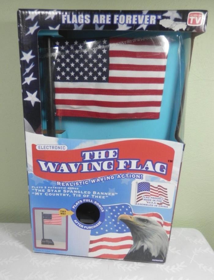The Waving Flag Electronic Musical Animated American Flag - 2 Songs - NIB
