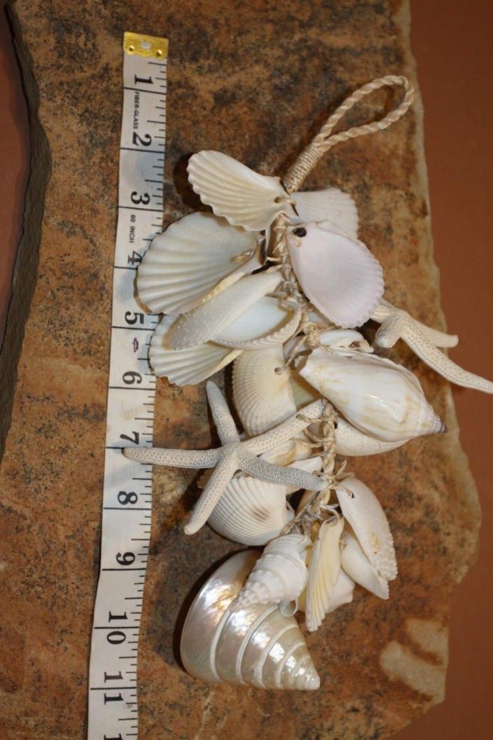 Beachcomber Patio Decor Natural Seashell Starfish Mobile, Beach Affair