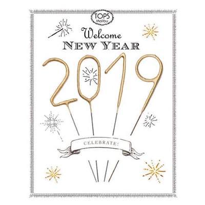 NEW TOPS MALIBU NEW YEAR 2019 MINI GOLD SPARKLER CARD