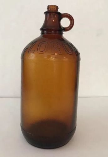 Brown Glass VTG Clorox Bottle 64 Oz Rustic Decor Kitchen Laundry
