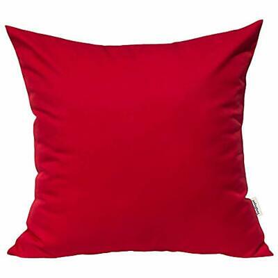 Durable Faux Silk Solid Pillow Shams, Square Decorative Covers, Throw Cushion -