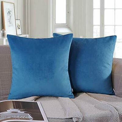 Ashler Pack Of 2 Soft Velvet Decorative Throw Pillow Cushion Cover Sets Blue 20