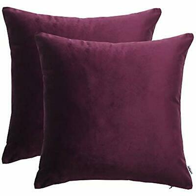 Pack Of 2, Velvet Decorative Square Throw Cushion Covers Cozy Soft Sofa Couch X