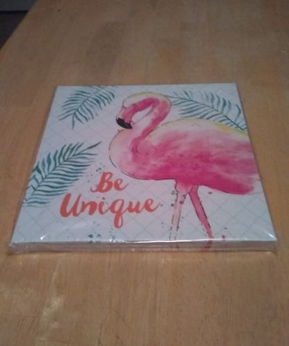 Beach house Decor Flamingo Canvas Wall Art be unique Pink 8.5 x 8.5 brand new
