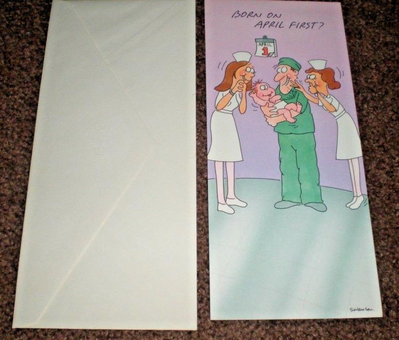 HALLMARK BORN ON APRIL FIRST BIRTHDAY GREETING CARD  - NEW - VINTAGE UNUSED