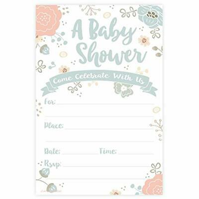 Charming Floral Baby Shower Invitations - Fill (20 Count) Health & Personal