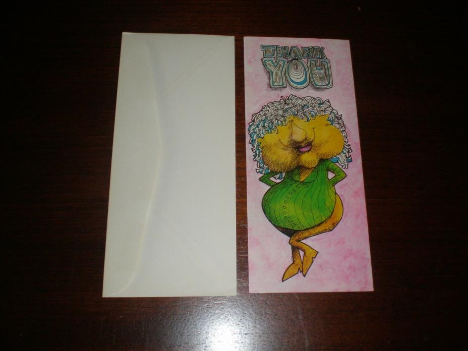 VERY FUNNY THANK YOU GREETING CARD - YOU CHEAP B*****D - NEW - VINTAGE UNUSED