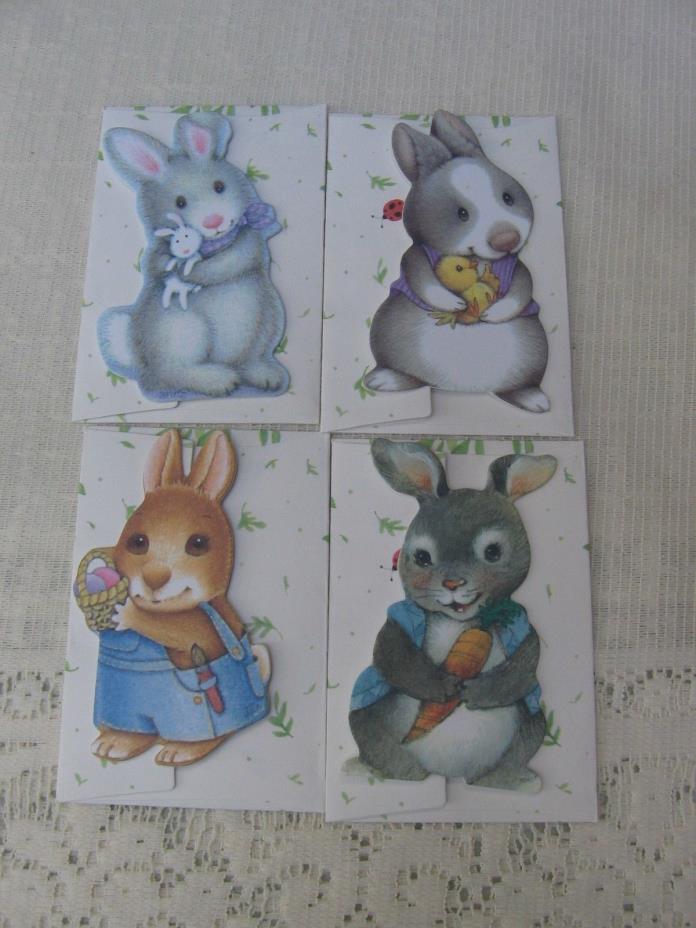 4 Small Hallmark Gift Cards Boy Themed Rabbits 2