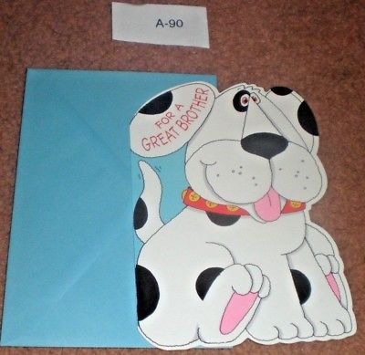New Greeting Card HALLMARK BIRTHDAY FOR A GREAT BROTHER, DOG With Envelope